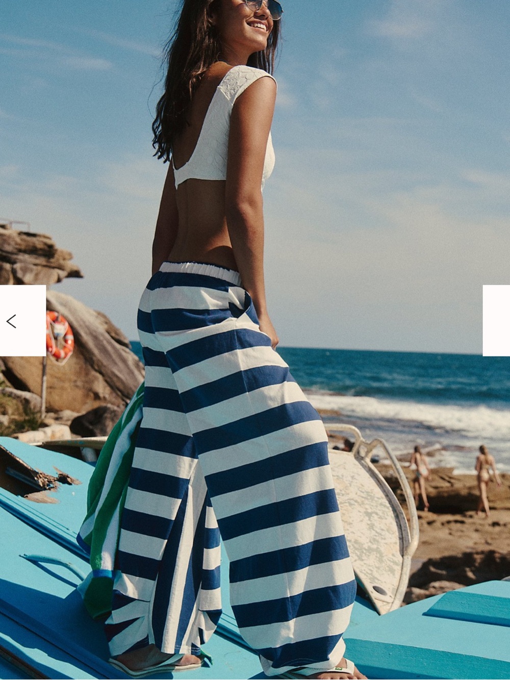 Free People DAKOTA PANT IN MIDNIGHT NAVY STRIPE